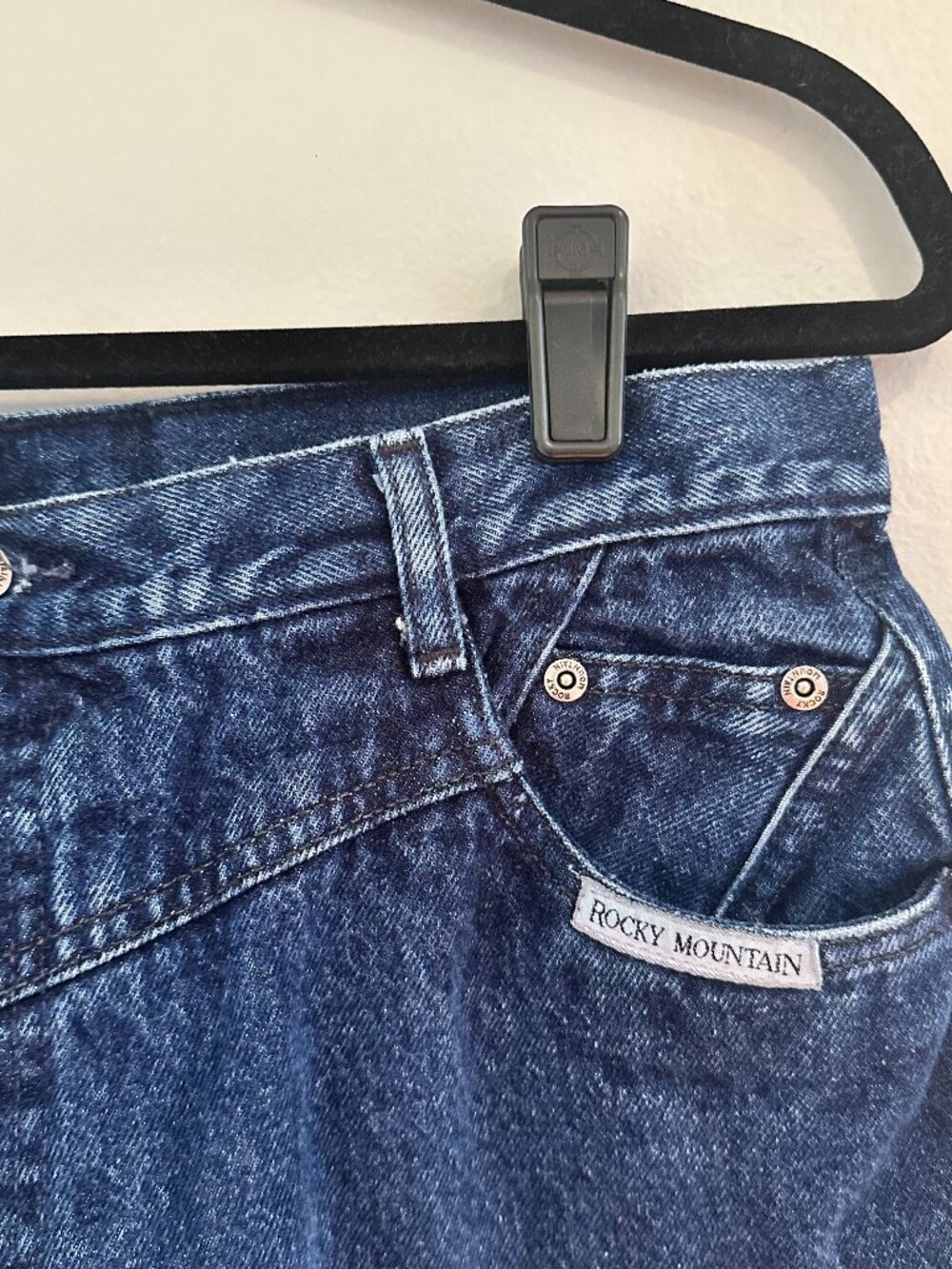 Vintage Rocky Mountain Jeans 17/18 High Rise Dark Wash VINTAGE Bareback Mom 100%